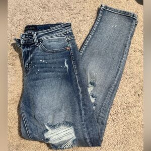 Judy Blue Dark Wash Distressed Skinny Jeans